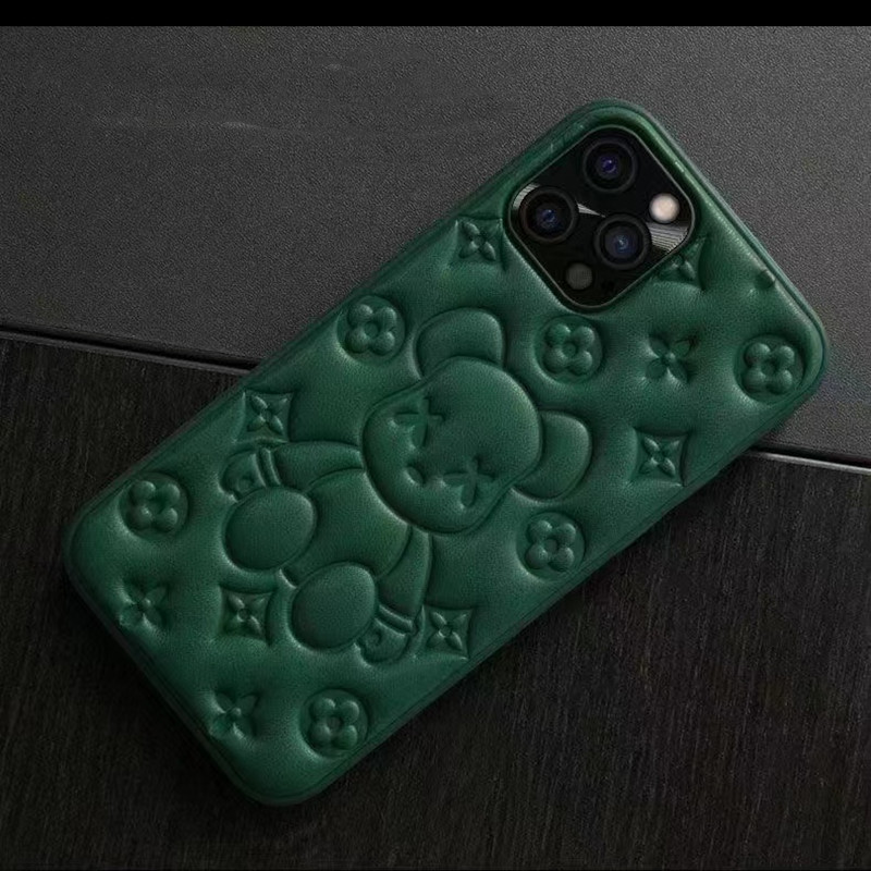 Uusi matkapuhelinkotelo, Apple iPhone13pro Leather Bear 3D -oppimisprosessi matkapuhelinsuojanahkakotelo